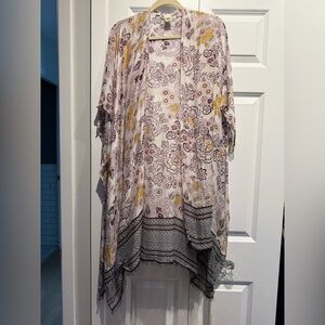 Lovestitch Floral Tunic in Yellow and Purple Boho Chic
